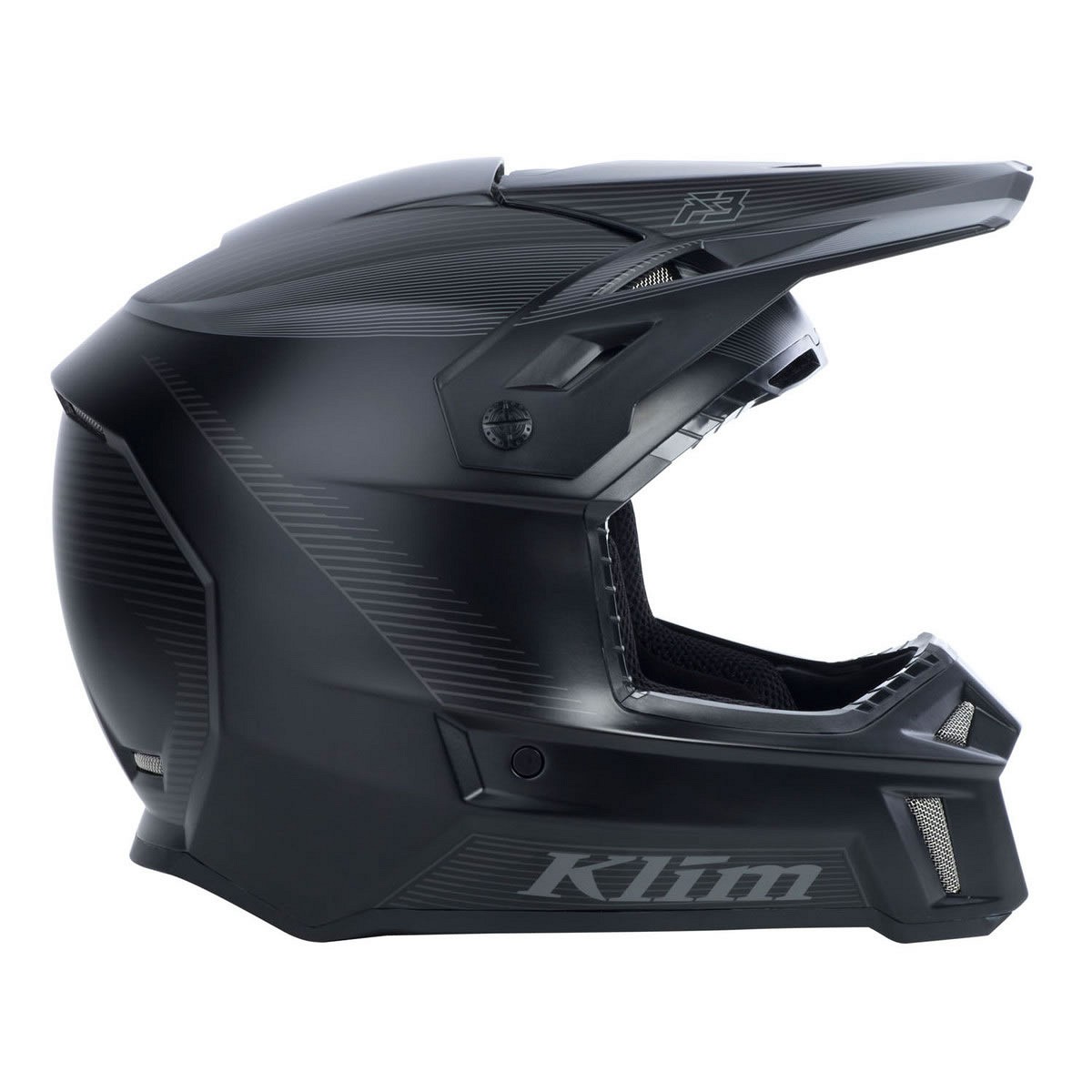 Klim Casco deportivo F3 Off-Road Enduro Cross Helmet - Black Stealth Edition (ECE/DOT APPROVED)
