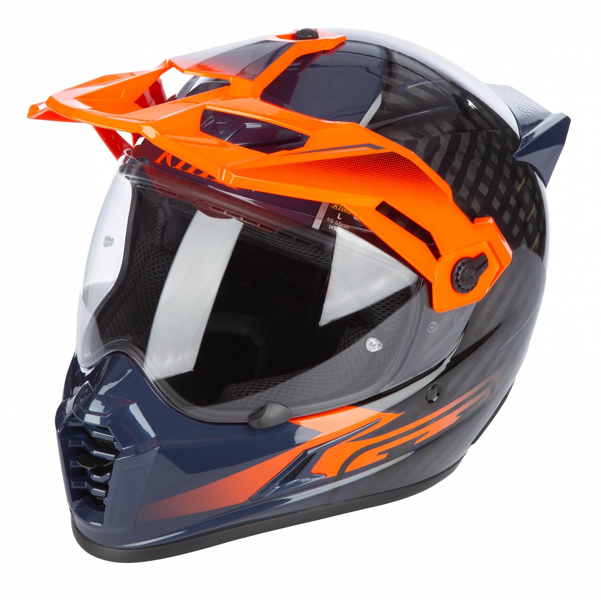 Klim Casco de carbono Krios Pro Adventure Helmet ECE/DOT -  ORANGE - PETROL
