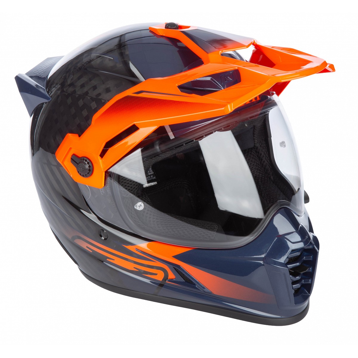 Klim Casco de carbono Krios Pro Adventure Helmet ECE/DOT -  ORANGE - PETROL